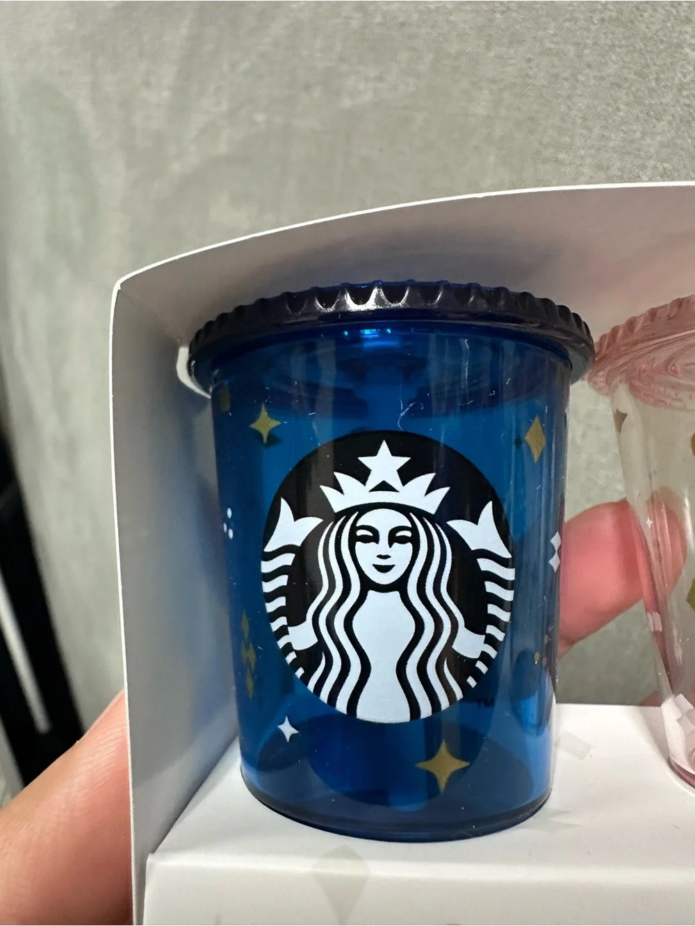 Starbucks Japan Mini Cup Ornament Set in Red, Green, Blue and Gold Accents